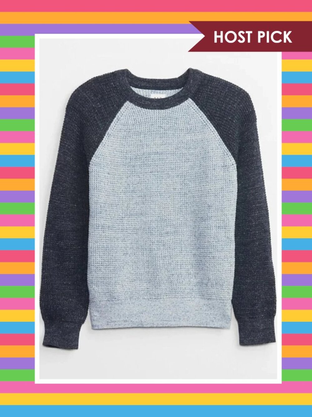 Gap Factory Kids Colorblock Raglan Sweater (S, 6/7) -  NWT